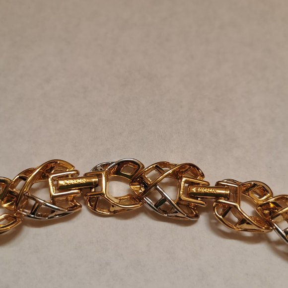 Vintage D'orlan Gold/Sliver Toned 22K Gold Plated Choker Necklace (NG-DOR01) - Picture 3 of 7